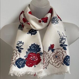 Richard Allan Authentic Bold flower motif Oblong Silk Scarf 60’s-70’s